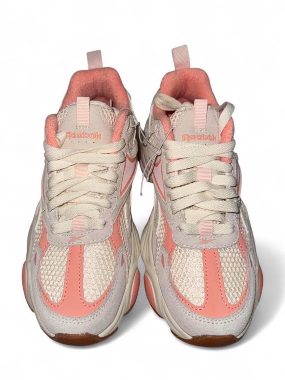 Reebok Women's Pink and Cream Chunky Lifestyle Sneakers